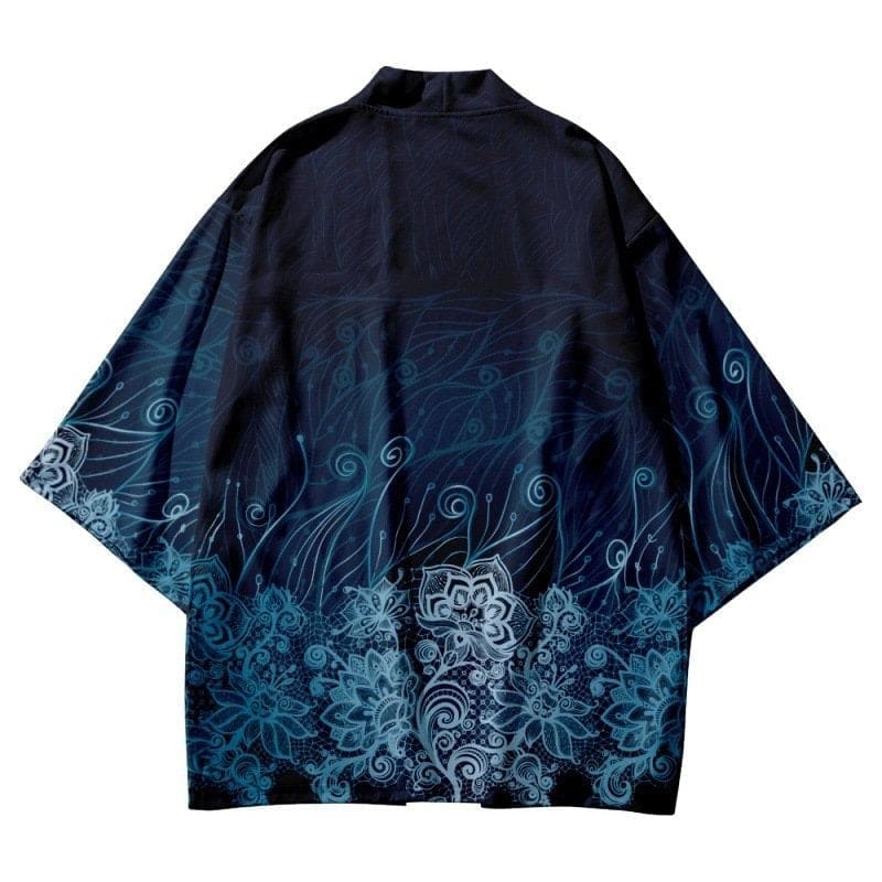 Blue Floral Kimono Jacket