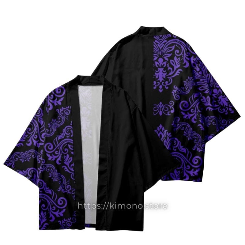 Black and Purple Kimono Jacket