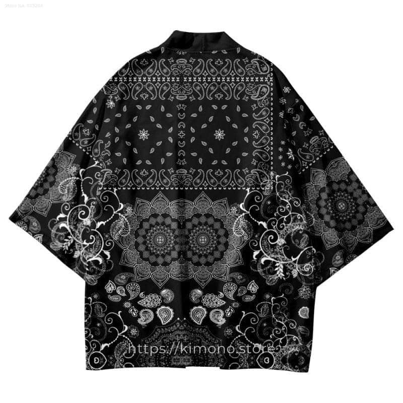 Black and White Paisley Kimono
