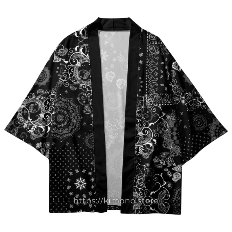 Black and White Paisley Kimono