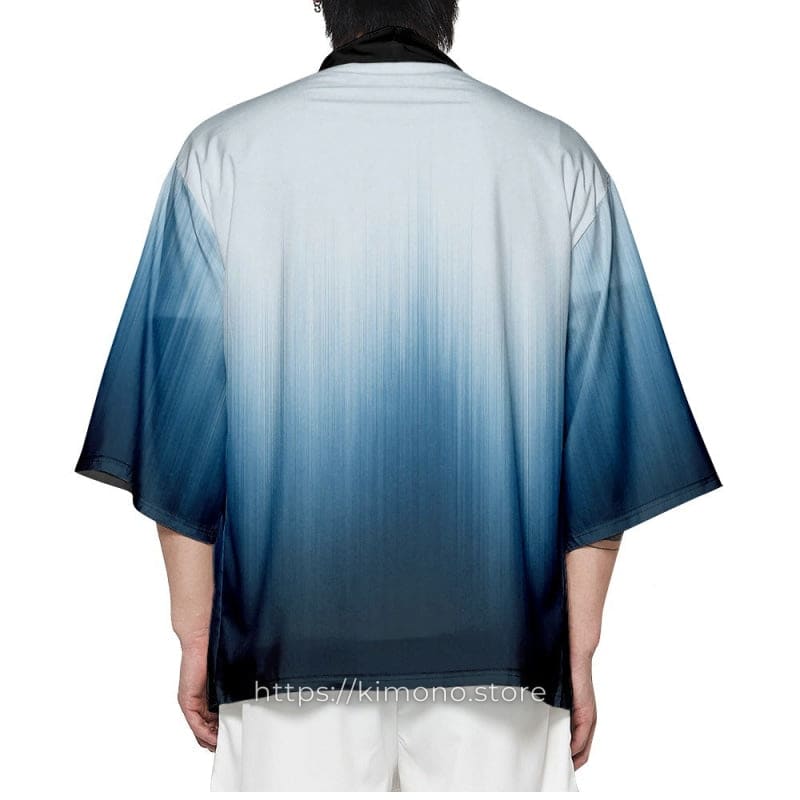 Blue Black Gradient Kimono