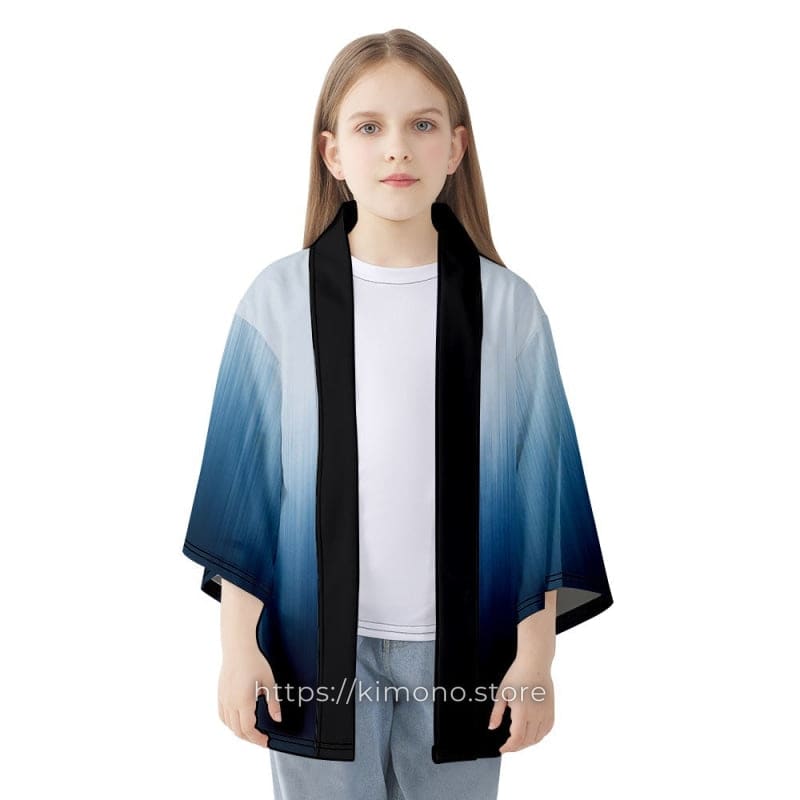 Blue Black Gradient Kimono