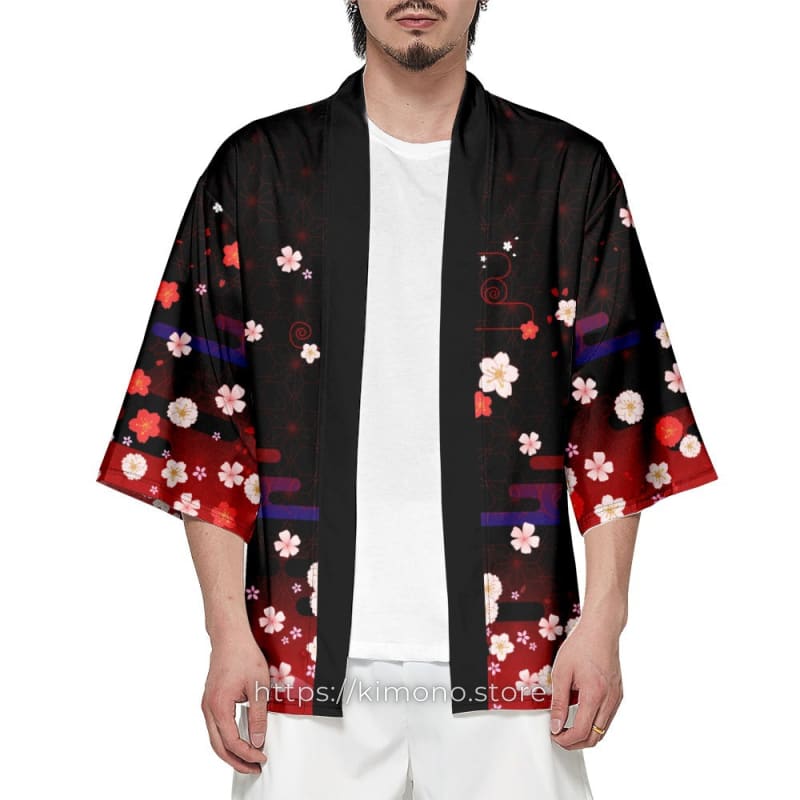 Crane Floral Kimono