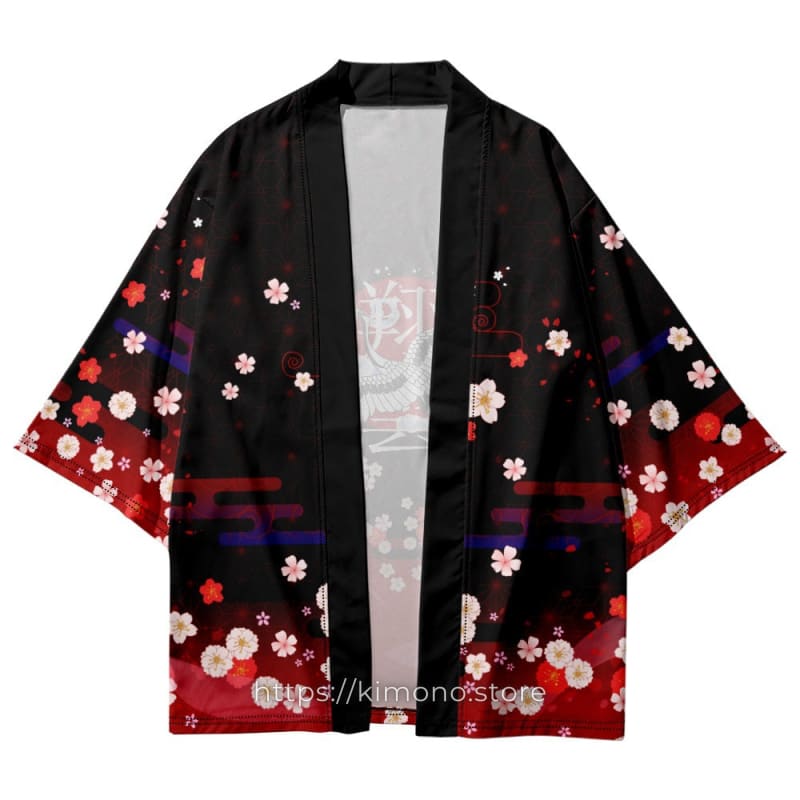 Crane Floral Kimono