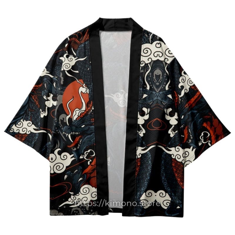 Red and Black Dragon Kimono