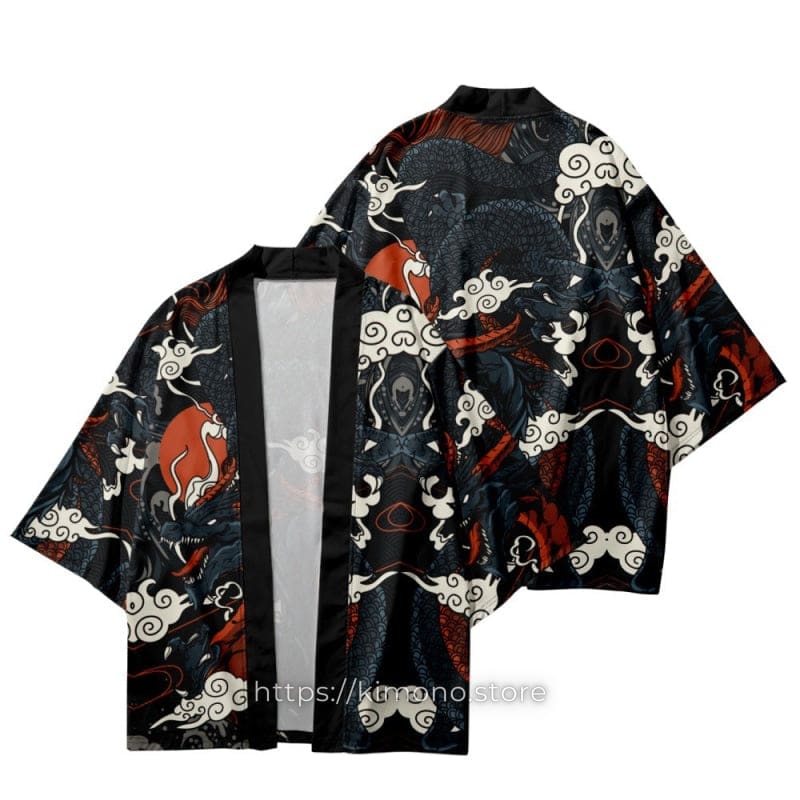 Red and Black Dragon Kimono