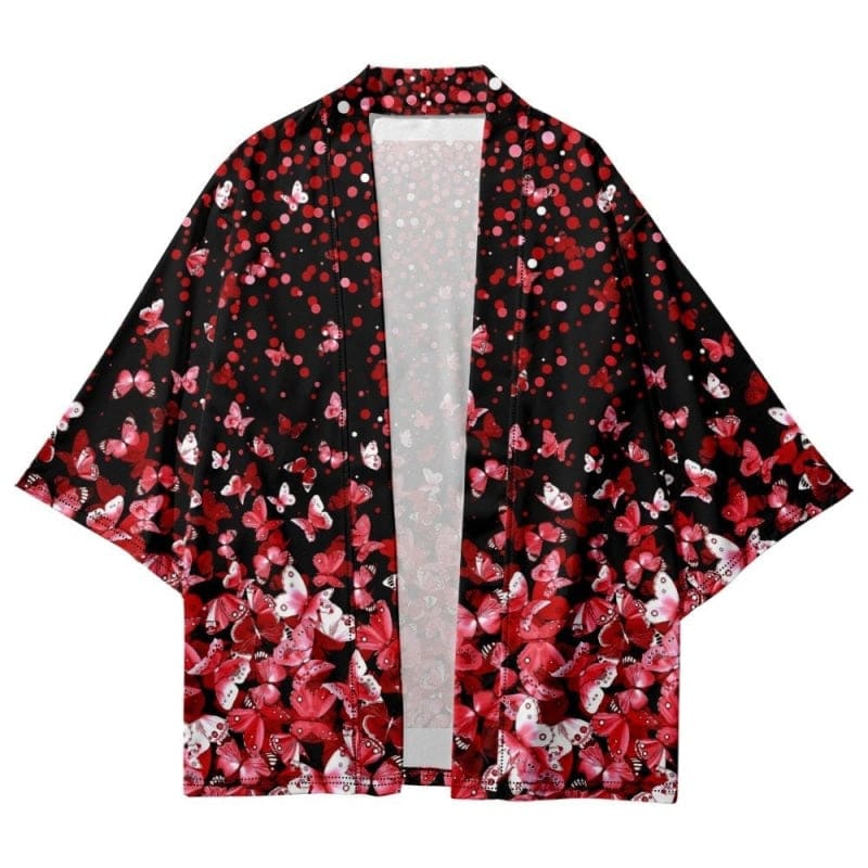 Red Butterflies Kimono