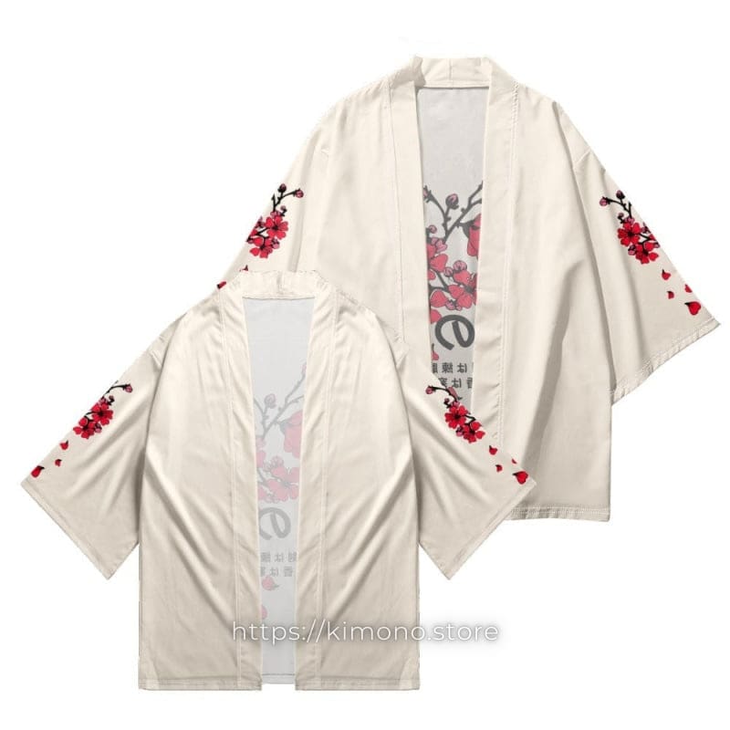 Red Cherry Blossom Kimono