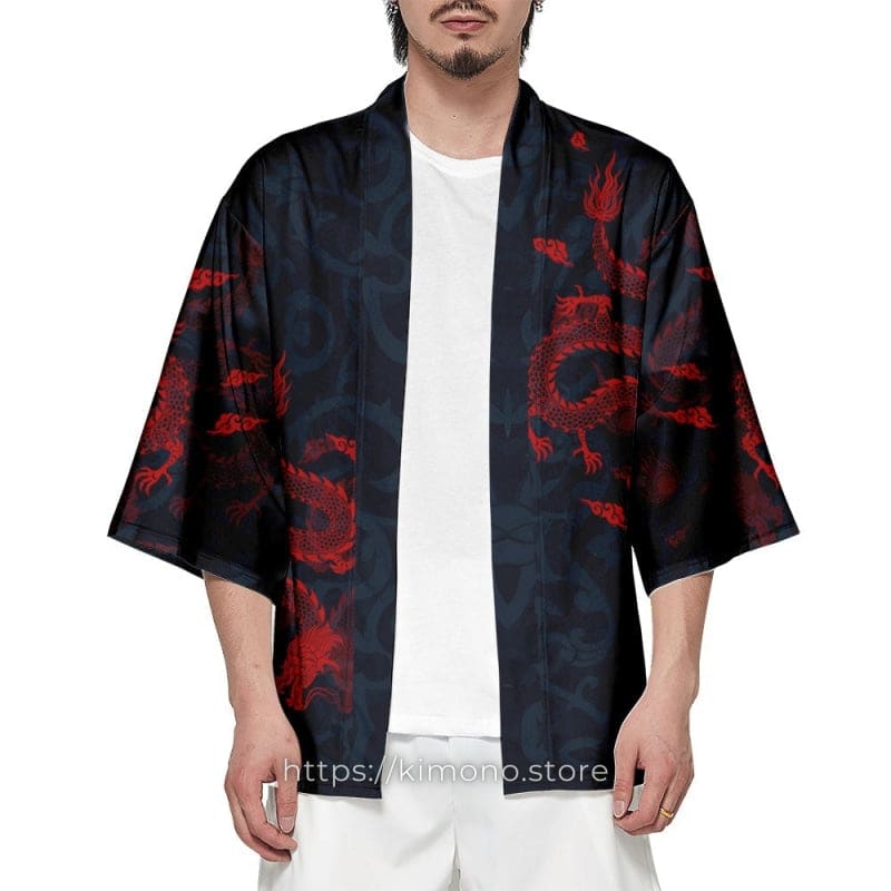 Red Dragon Art Kimono