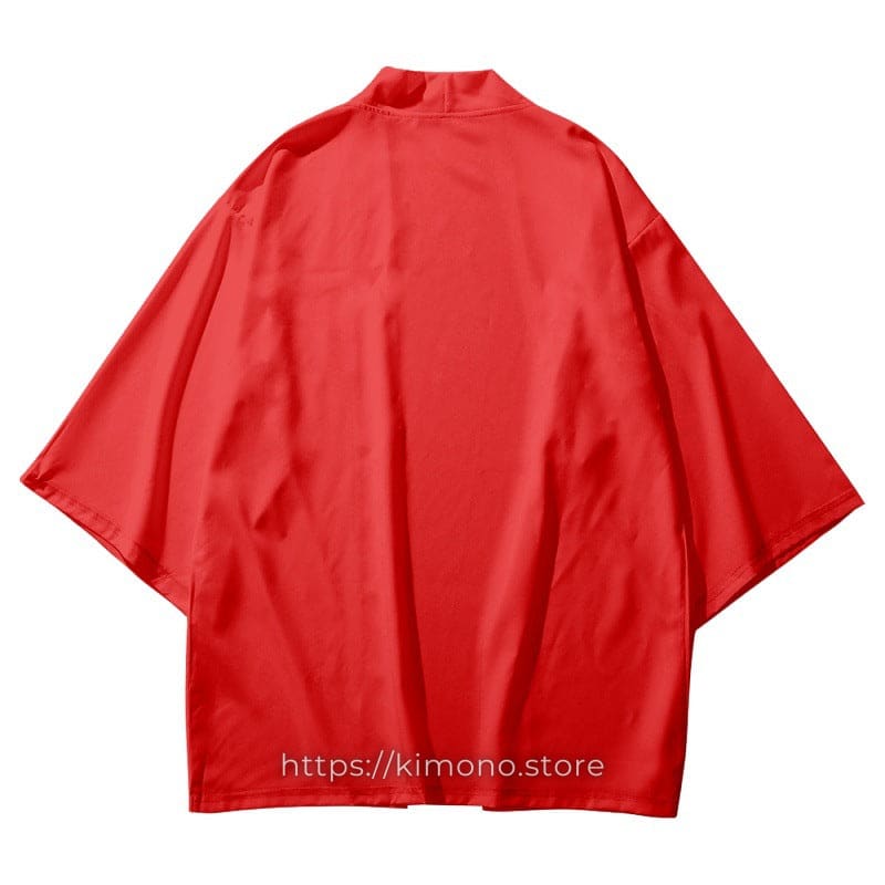 Red Satin Kimono Jacket